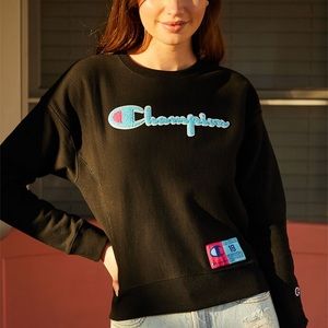 Champion Reverse Weave Black Sweatshirt S